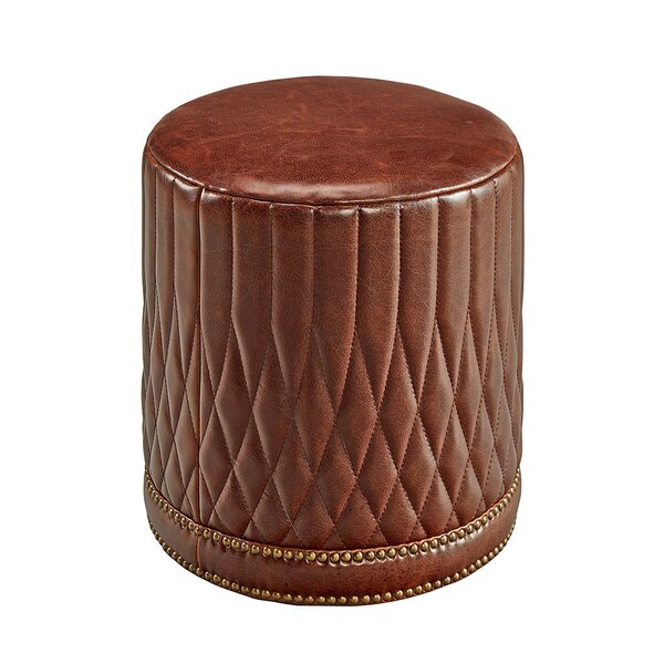 Furniture Classics Mcfarlane Round Leather Pouf Perigold